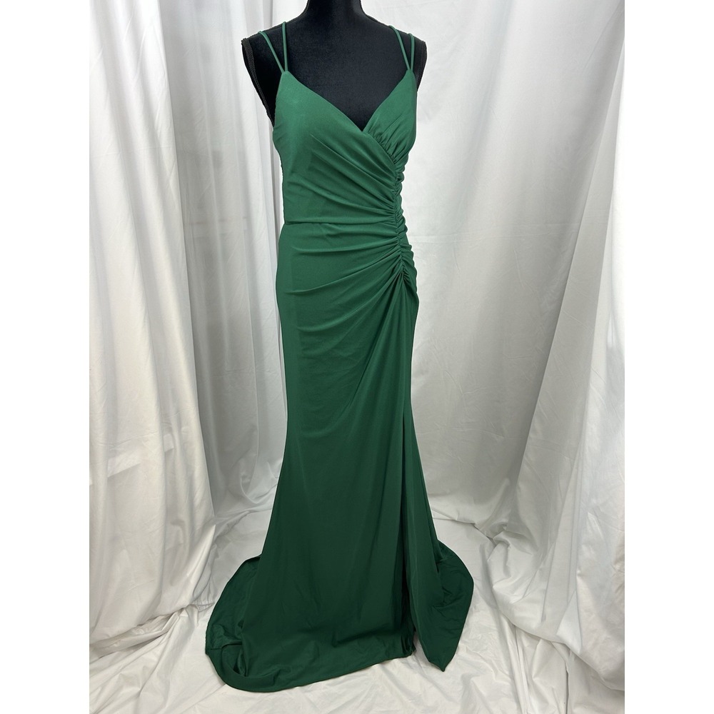 Dancing Queen Emerald Green Mermaid‎ Prom Dress XL Ruched NWT Gown